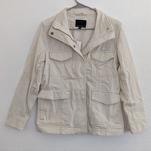 Banana Republic Classic Utility Flight Jacket, Petite Small, Cream